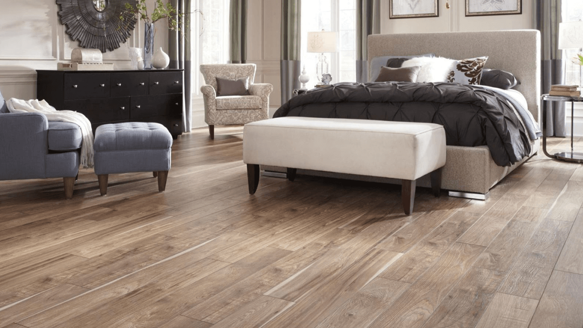 Luxury Vinyl Plank in a Bedroom | R Contracting Services