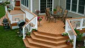 custom deck with stairs