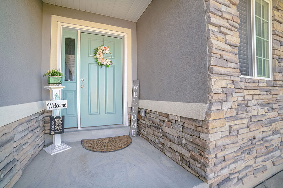 Front door entrance with a fresh coat of paint